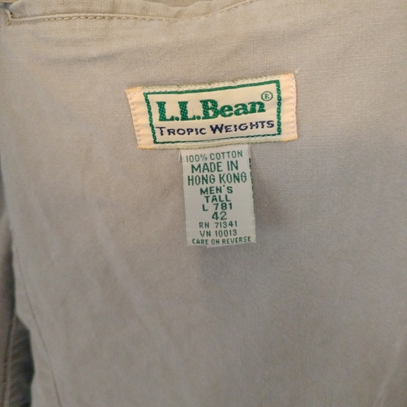 Vintage LL Bean Jacket Mens 42 Tall Khaki Cotton Blazer 2 Button Sports Coat - Picture 5 of 7